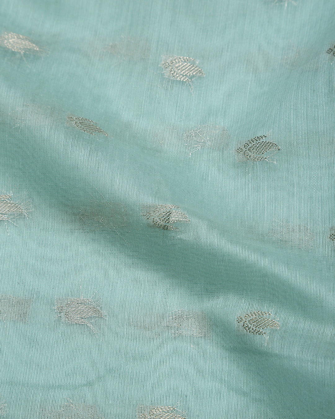 Aqua Banarasi Silk Buti Unstitched Dress Material Suit