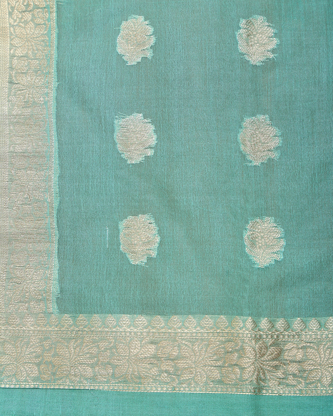 Seafoam Serenity Chanderi Silk Unstitched Dress Material Suit