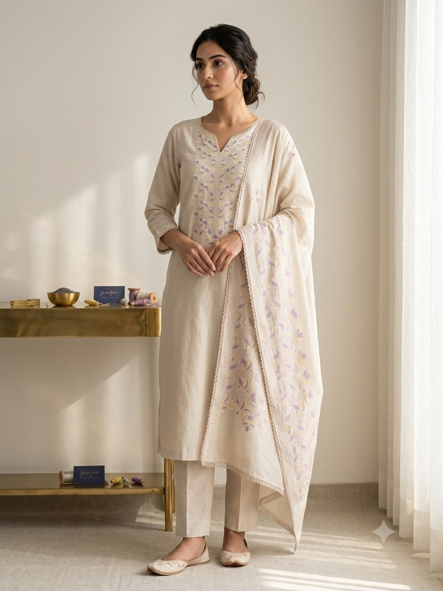 Unstitched dola silk suit set