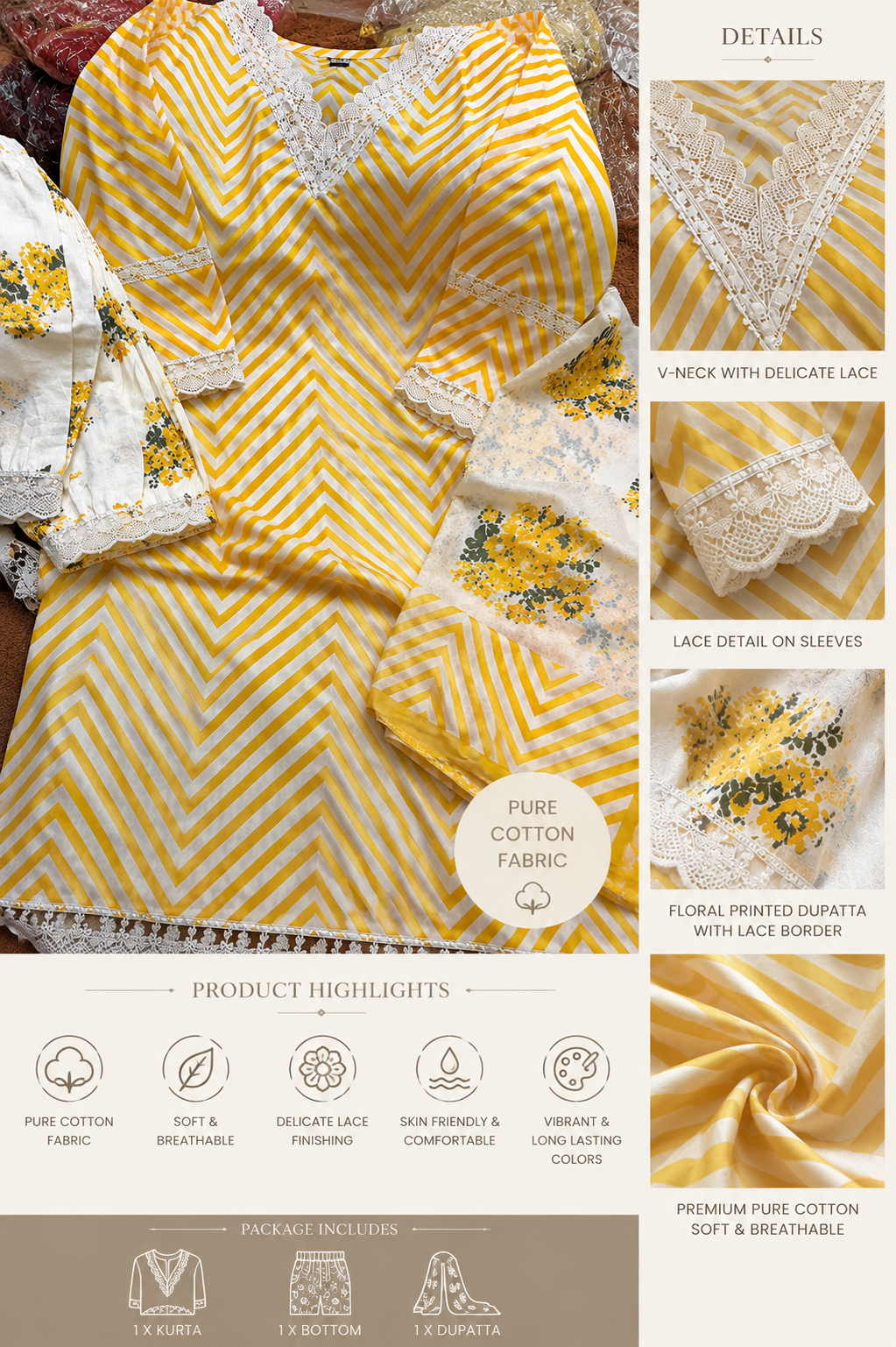 Floral Leheriya suit set