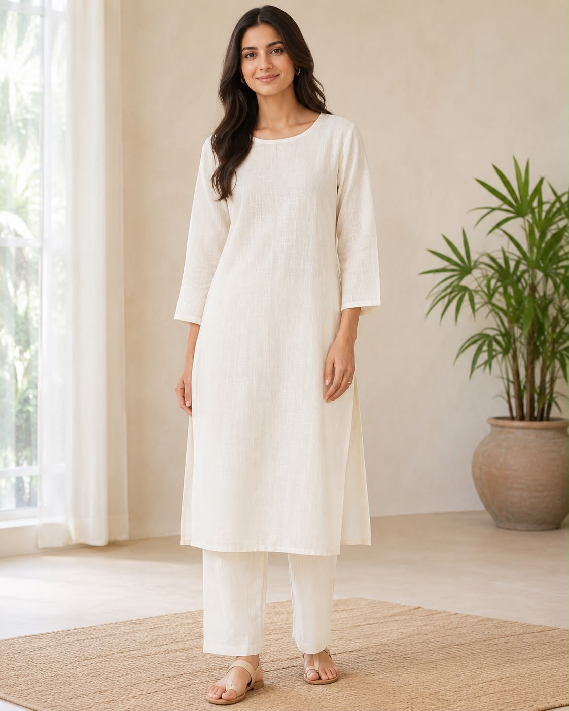 Plain kurta pant set
