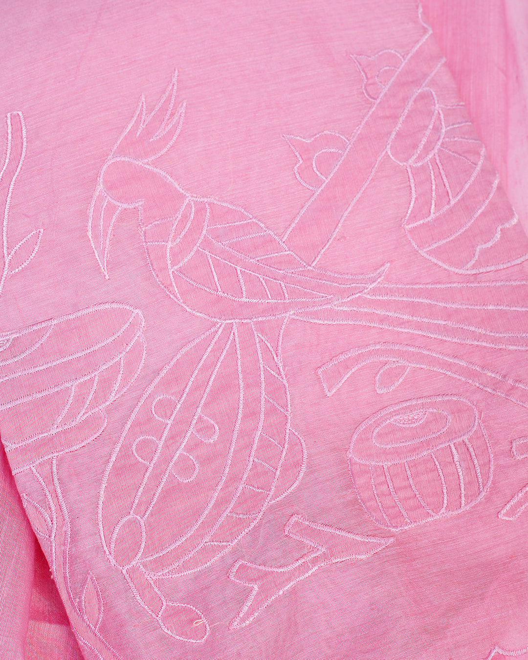 Pink Peacock Chanderi Silk Unstitched Dress Material Suit