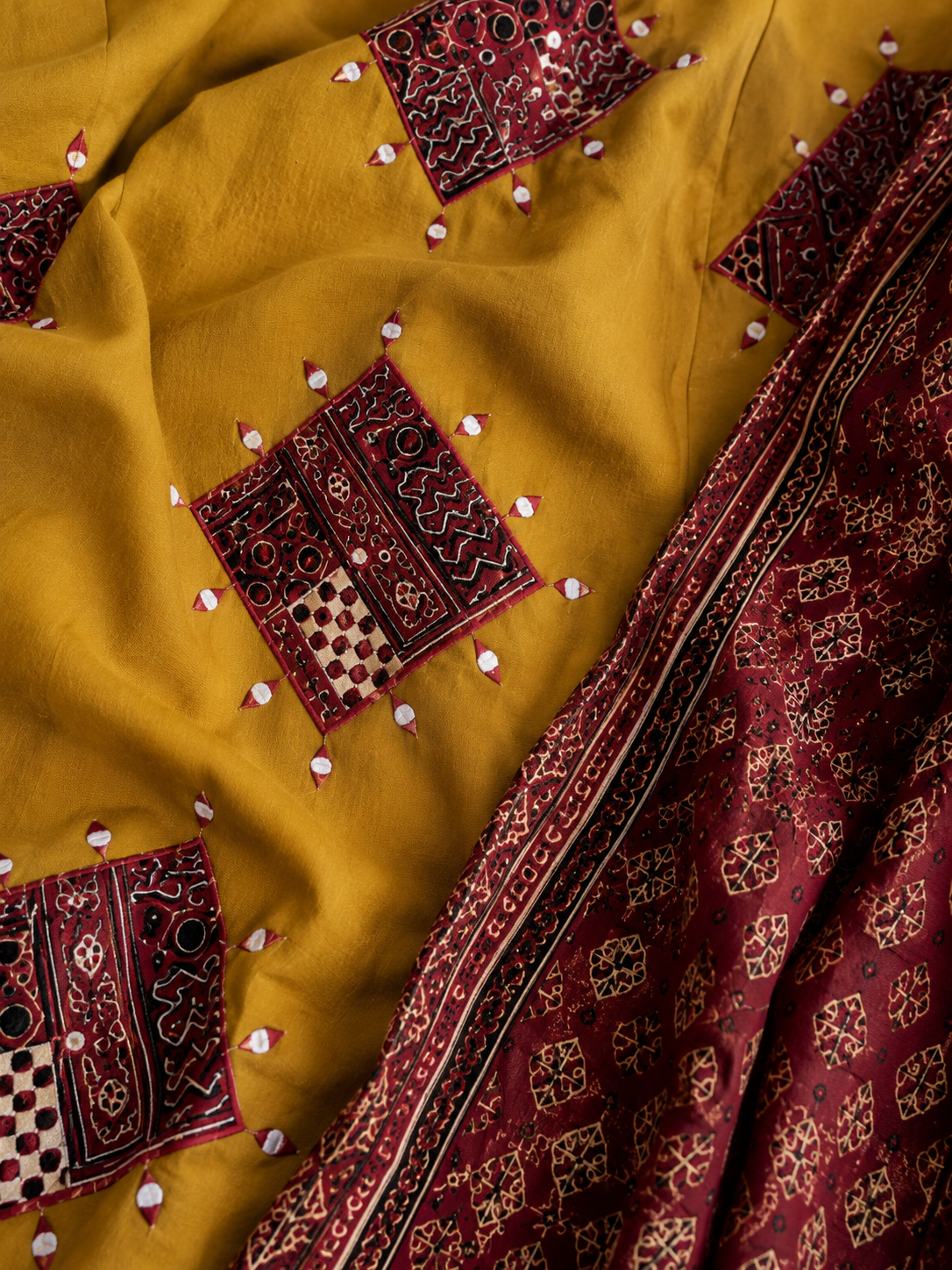 Mustard patch work suit