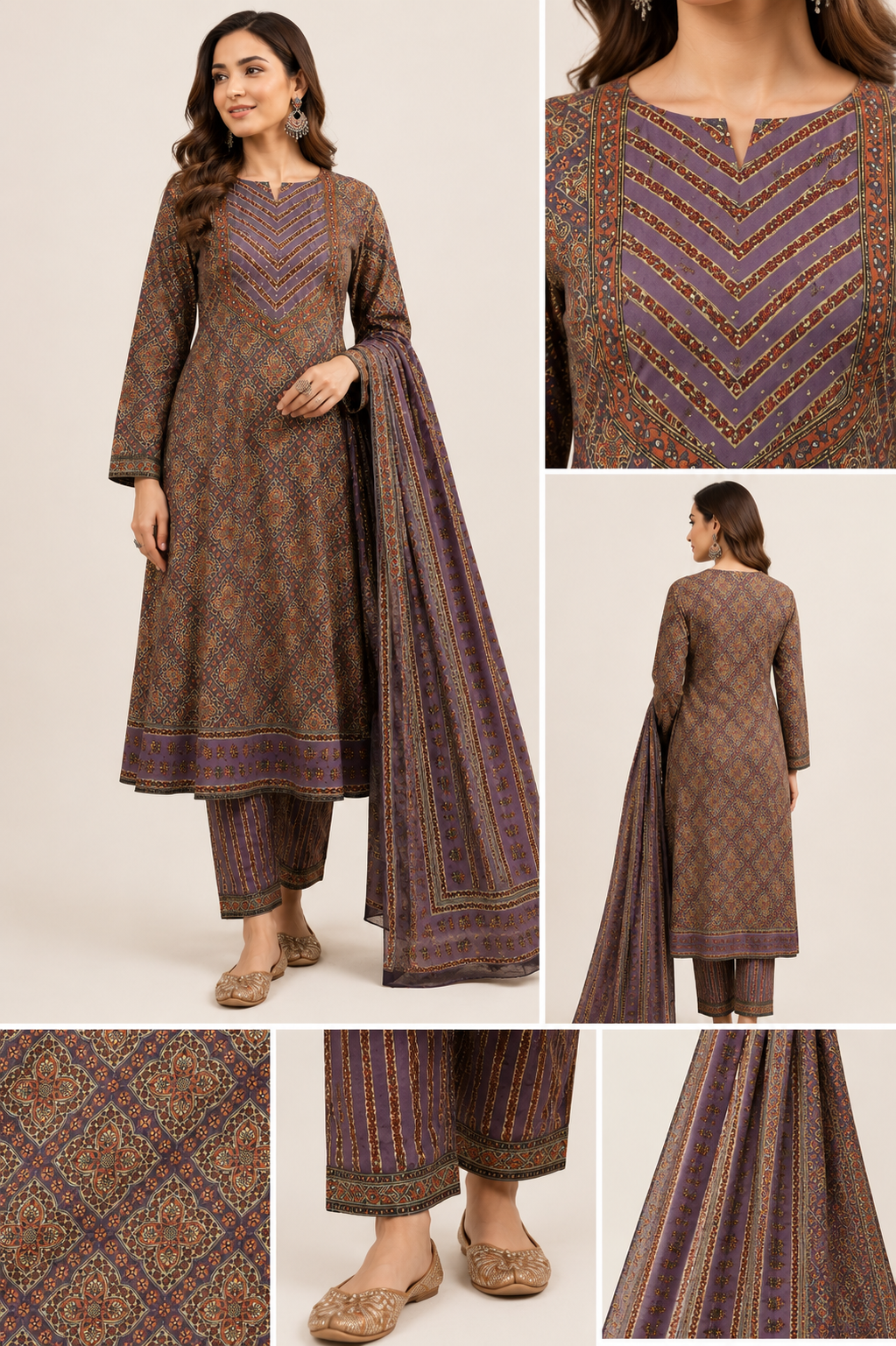 Muted purple Anarkali