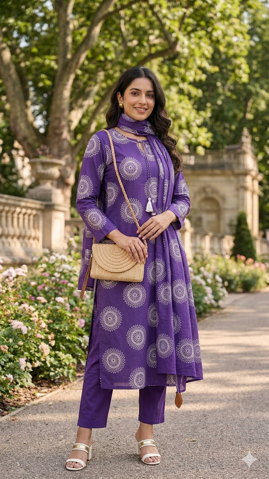 Purple Mandala suit set