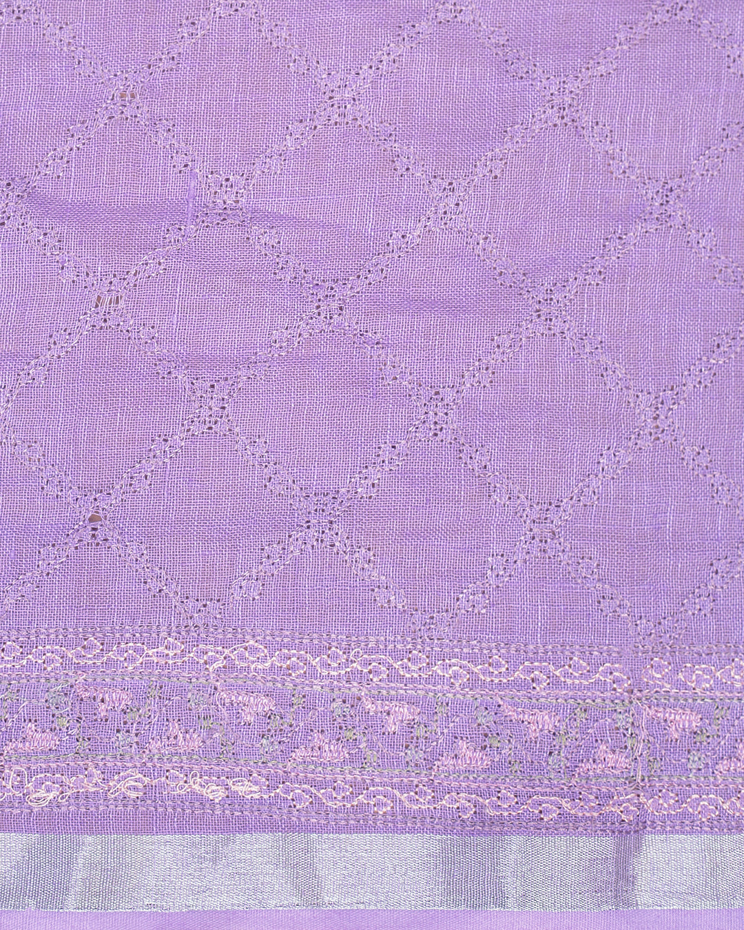 Lavender Fields Zari Linen Unstitched Dress Material Suit