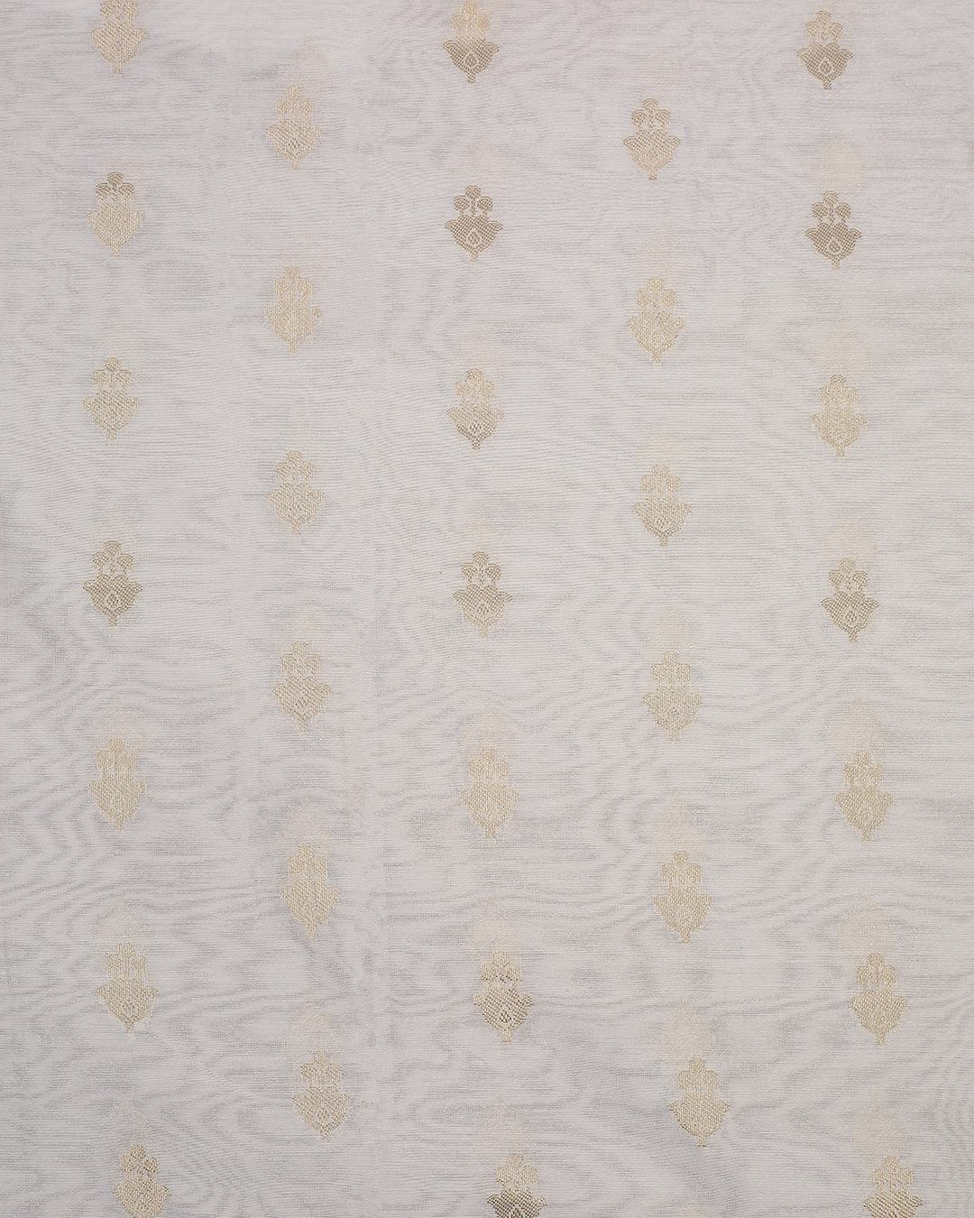 Ivory & Gold Chanderi Silk Unstitched Suit with Embroidered Organza Dupatta