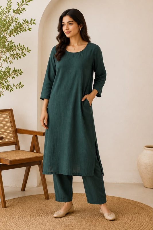Plain kurta pant set