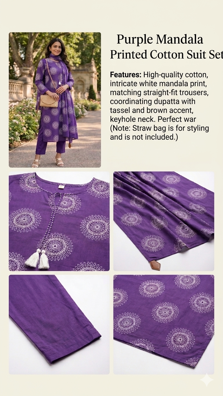 Purple Mandala suit set