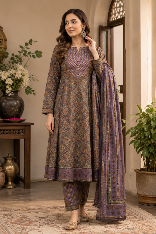 Muted purple Anarkali