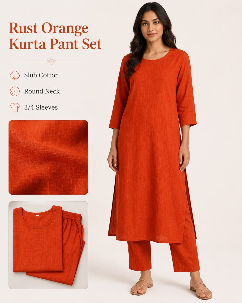 Plain kurta pant set