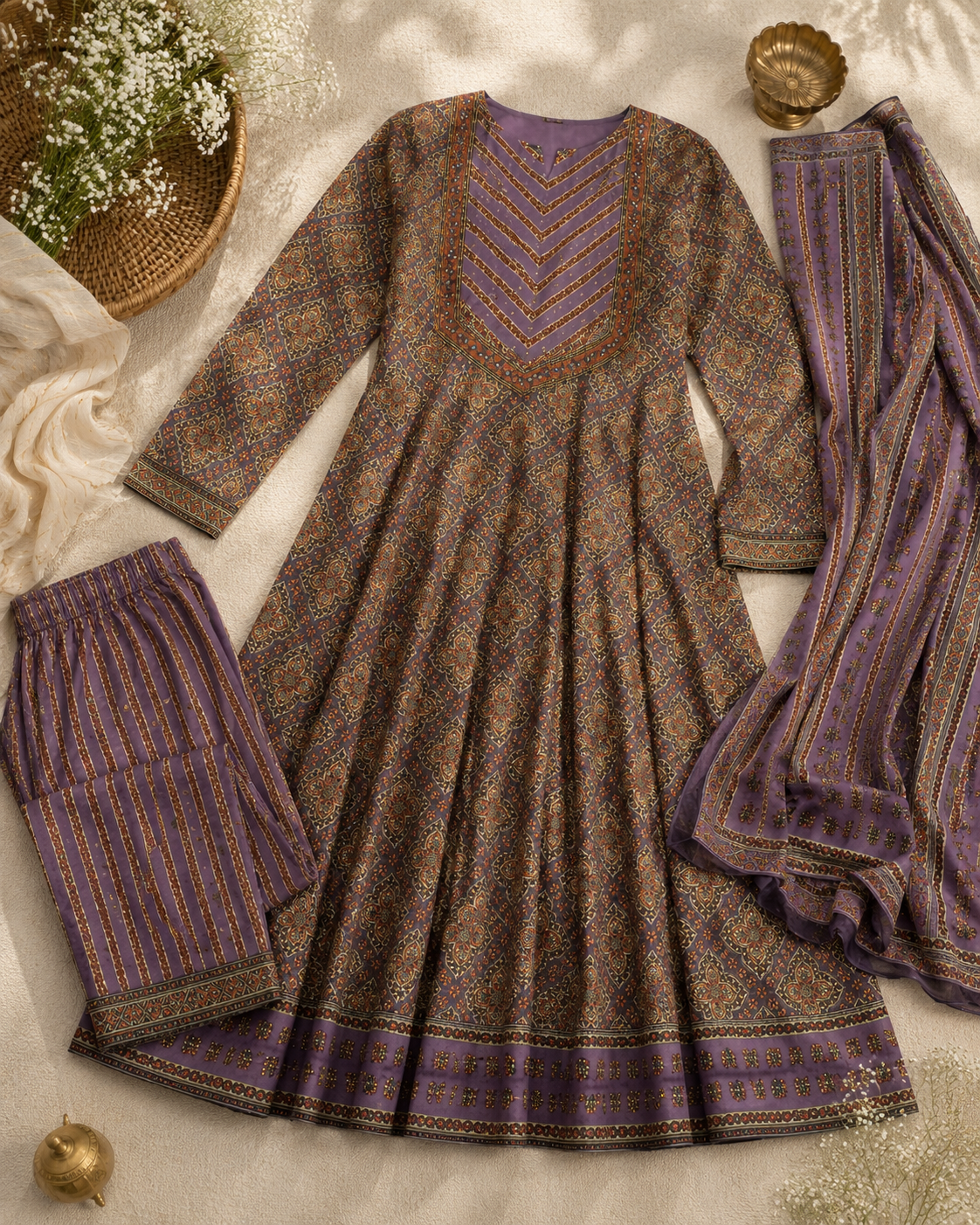 Muted purple Anarkali