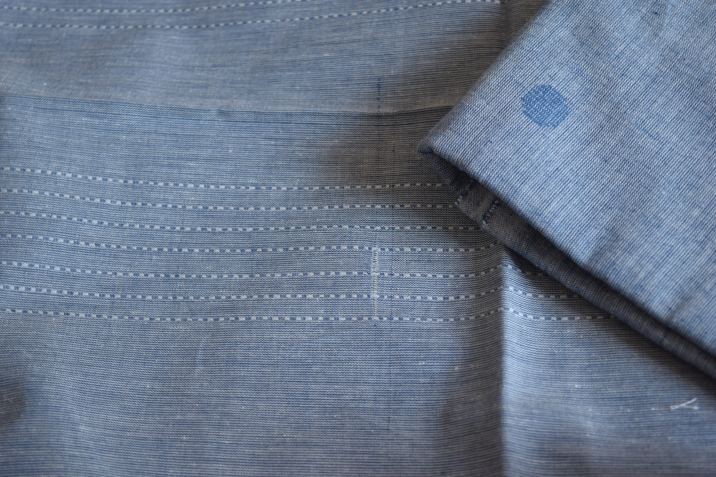 Blue-Gray Neelambari Handloom Cotton Unstitched Dress Material Suit