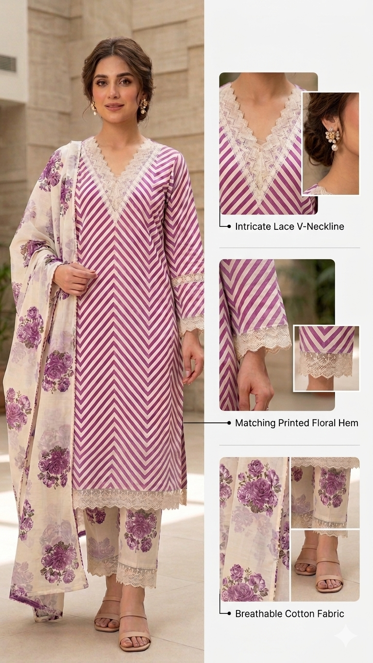 Floral leheriya suit set
