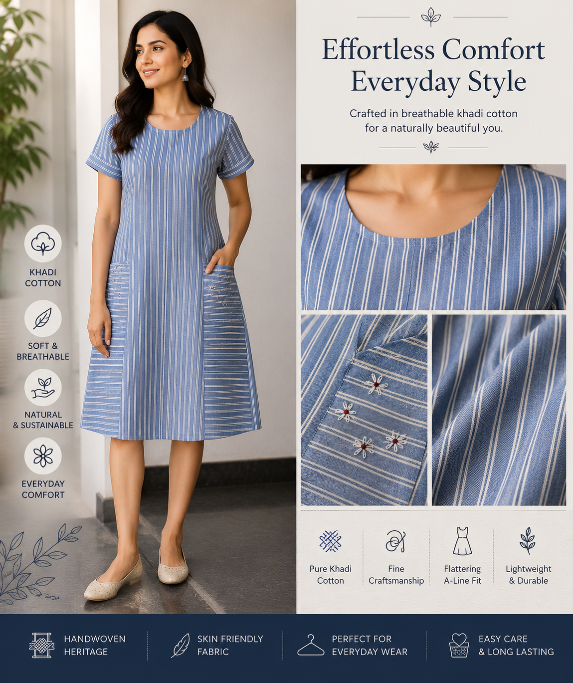 Khadi cotton dress